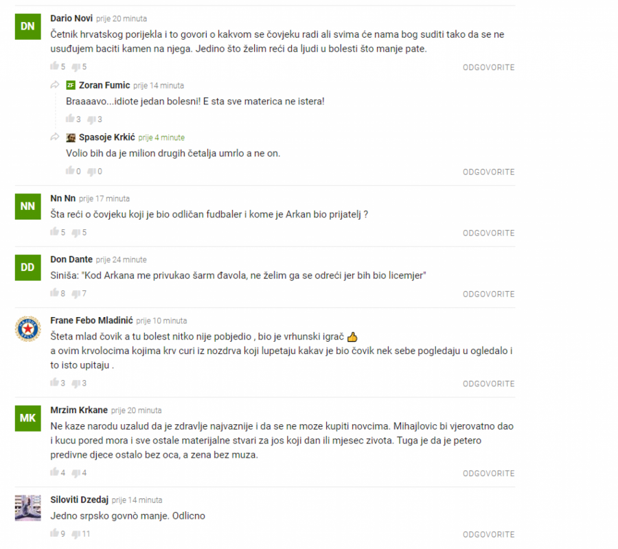 SRAMOTNO Smeta im i mrtav Miha: Užasni komentari Hrvata upućeni velikoj fudbalskoj legendi