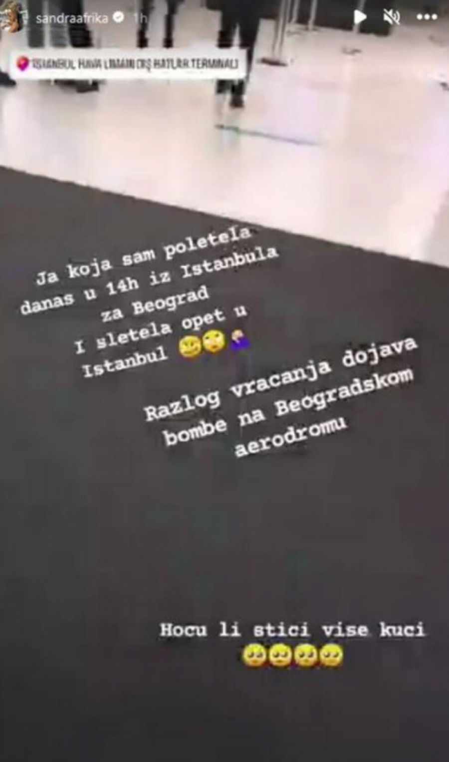 HAOS NA AERODROMU Sandra Afrika nije mogla da se vrati za Srbiju zbog DOJAVE O BOMBI
