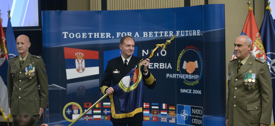 SVE JAČE VOJNO PARTNERSTVO Ceremonija primopredaje dužnosti šefa NATO vojne kancelarije za vezu u Beogradu