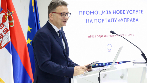 ELEKTRONSKI IZVODI IZ MATIČNIH KNJIGA BEZ PLAĆANJA TAKSI Ministar Jovanović na promociji nove usluge