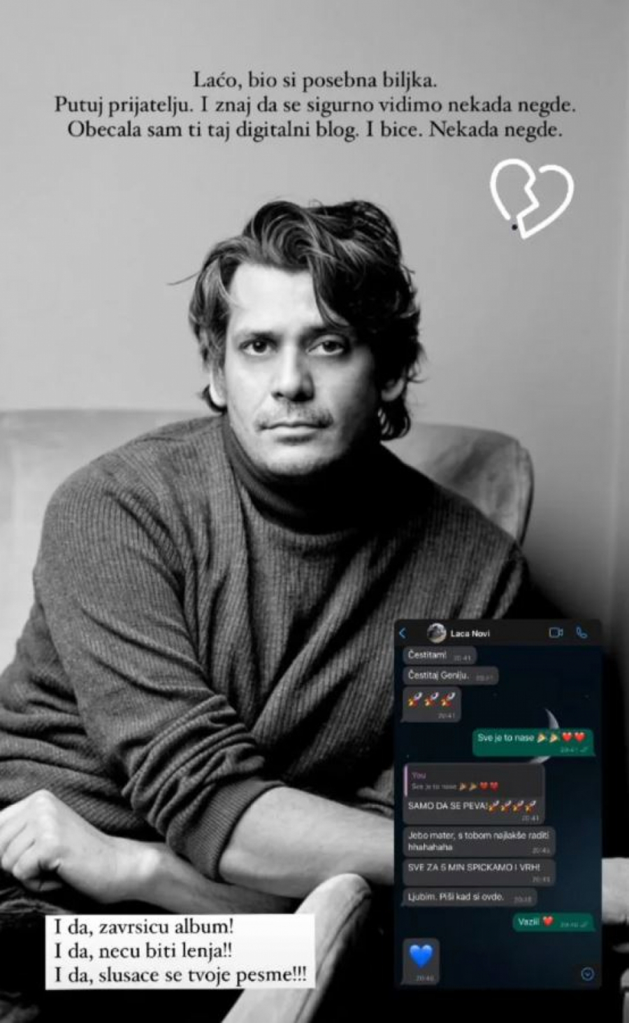 OVE REČI KIDAJU DUŠU Marija Šerifović se oprostila od Laće i dala mu važno obećanje (FOTO)