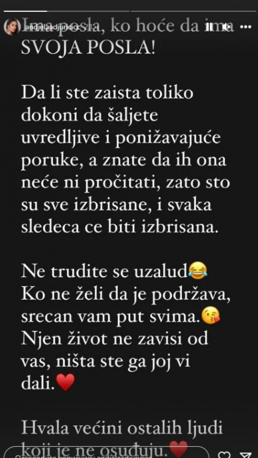 KONAČNO SE OGLASILA ANĐELINA PODRŠKA Besno uputili apel javnosti, pa jasno pokazali da li podržavaju njen odnos sa Zvezdanom