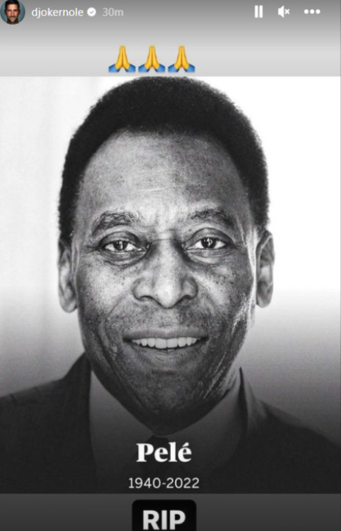 NOVAK SKRHAN BOLOM Ovako se Đoković oprostio od Pelea (FOTO)