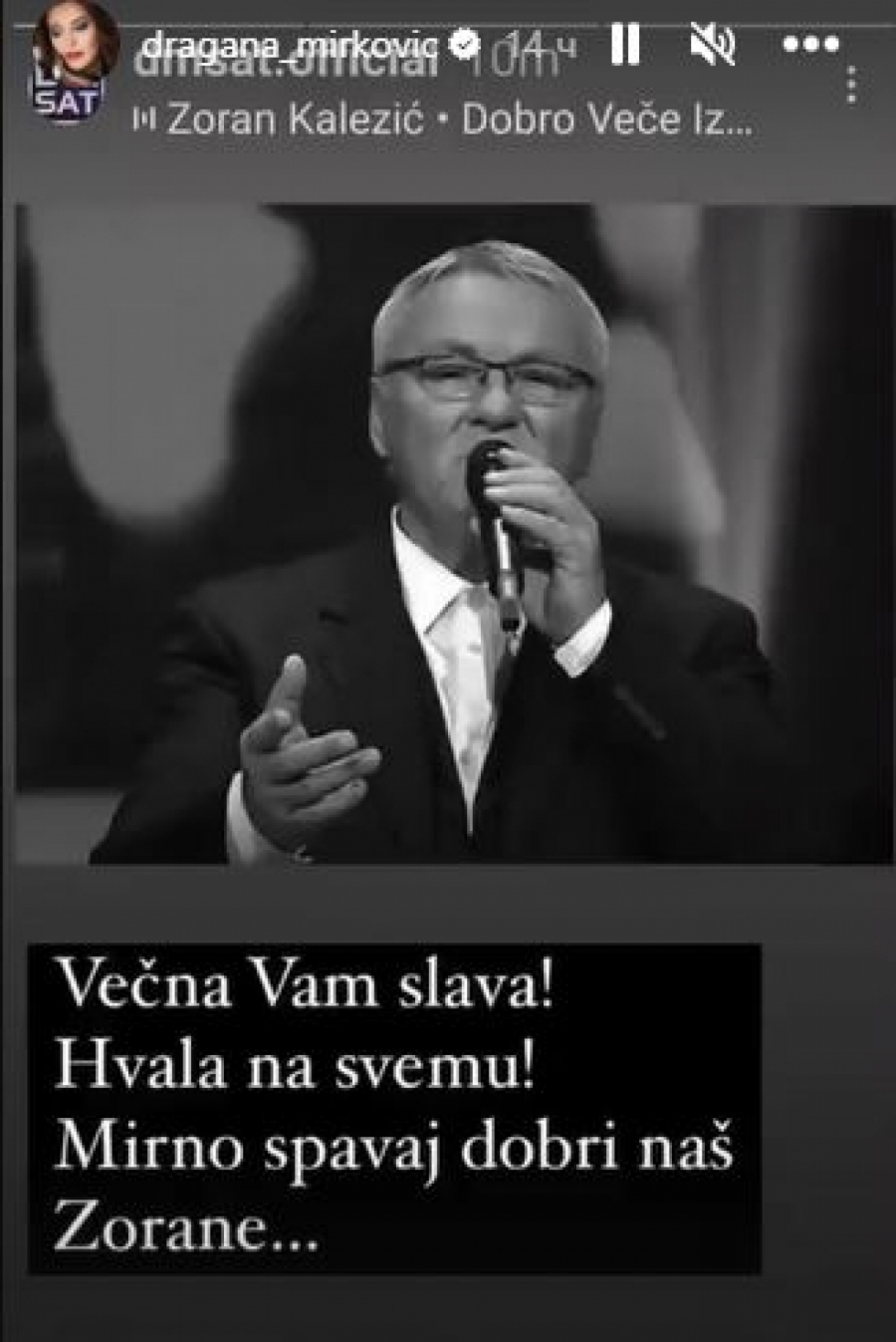UTUČENA ZBOG SMRTI KOLEGE Dragana Mirković se potresnim rečima oprostila od Kalezića (FOTO)