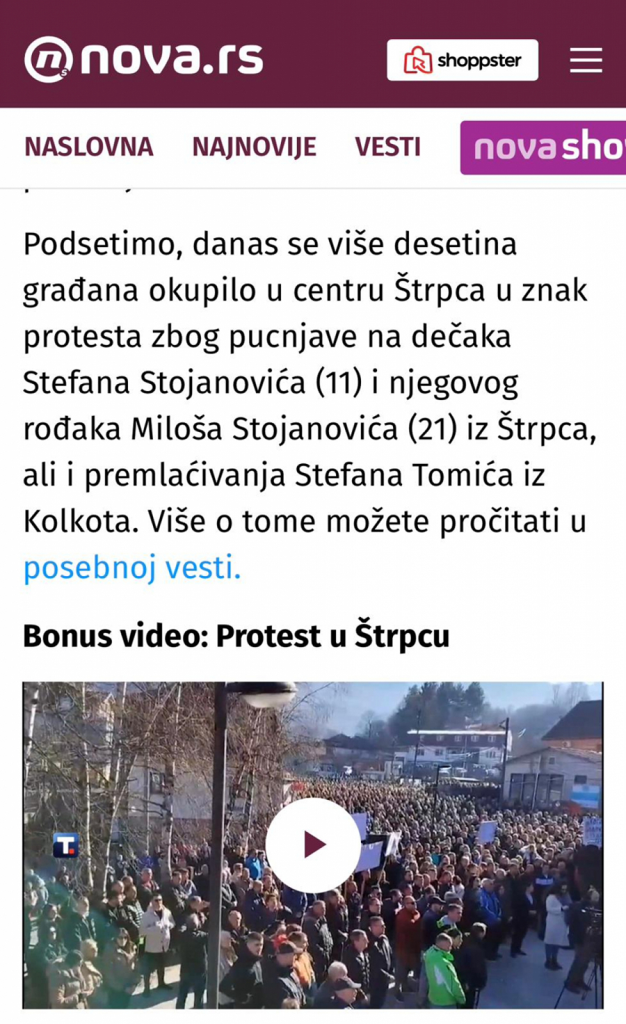 HILJADE SRBA U ŠTRPCU, ŠAKA JADA NA TAJKUNSKOM MITINGU Ovako u antisrpskim medijima izgleda 