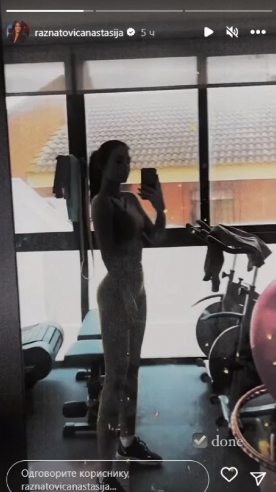 ZATEGNUTA KAO PRAĆKA Anastasija Ražnatović se usnimila tik posle treninga, svi su primetili ovu stvar