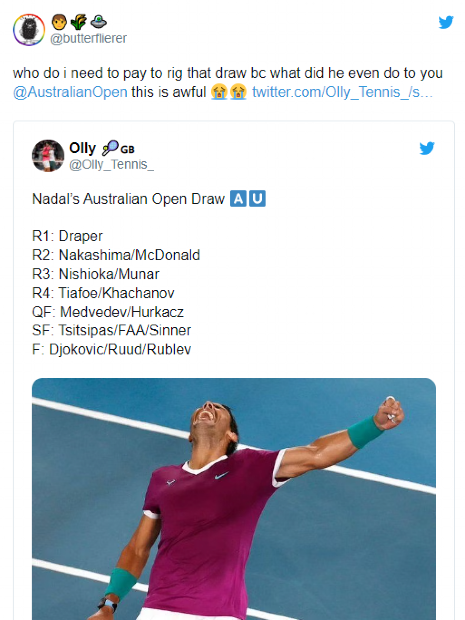 SRAMNI NAPADI NA NOVAKA Nadalovi navijači besni na Australijan open: Žreb je namešten da bi Đoković osvojio (FOTO)