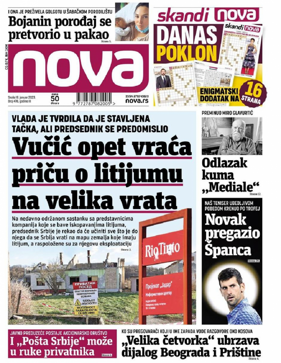 VUČIĆ VRAĆA PRIČU O LITIJUMU NA VELIKA VRATA?! Pogledajte direktan prenos iz ispranih mozgova tajkunskih medija (FOTO)