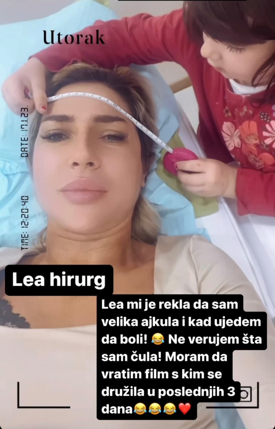 DALA JOJ DIJAGNOZU Ćerka Jovane Jeremić majku leči i zasmejava ljude (FOTO)