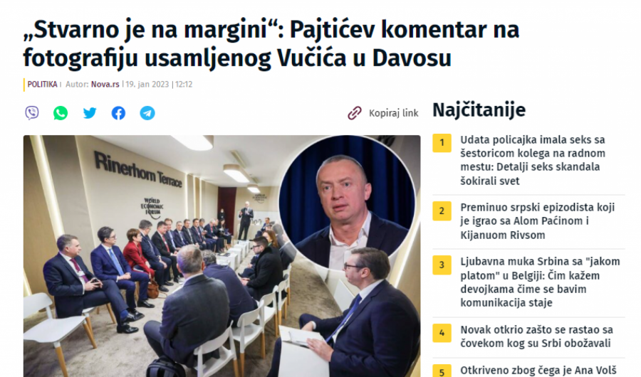 NE MOŽE JADNIJE! NOVA napala Vučića zbog mesta na kom sedi!  (FOTO)
