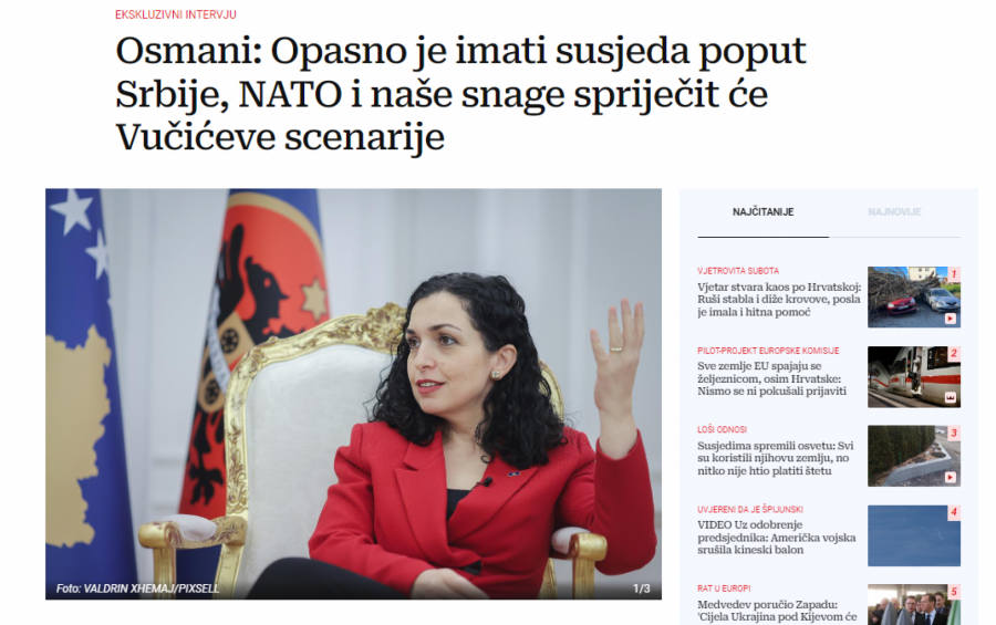 VJOSA OSMANI PRETI: NATO i naše snage sprečiće Vučićeve scenarije!
