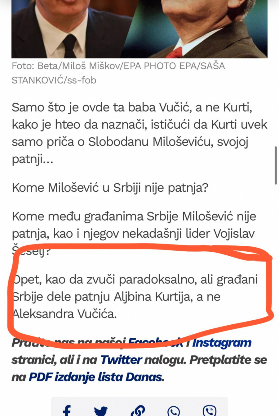 TAJKUNSKI LIST BOLESNO PORUČIO NA ČIJOJ JE STRANI: Mi smo uz Aljbina Kurtija, a ne uz Aleksandra Vučića!