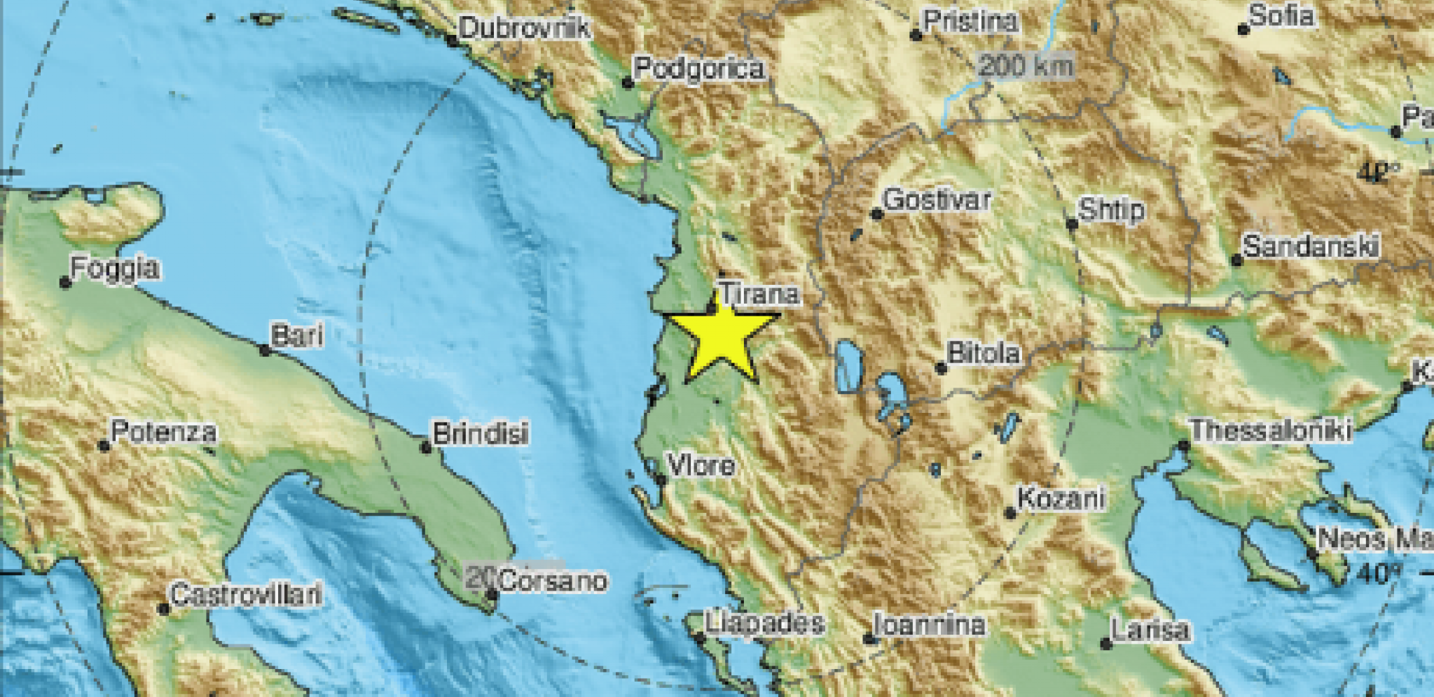 TLO NA BALKANU SE NE SMIRUJE! Zemljotres pogodio Albaniju, epicentar u blizini grada Elbasana