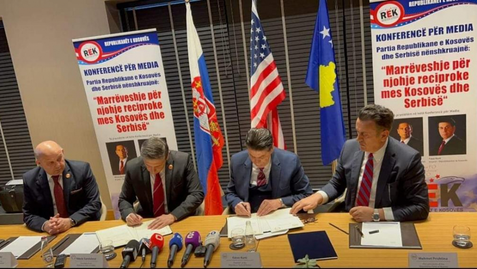 HEROJ OPOZICIJE POTPISAO PRIZNANJE KOSOVA Sandulović i Kurti stavili paraf na deklaraciju za međusobno priznavanje u Prištini (FOTO)