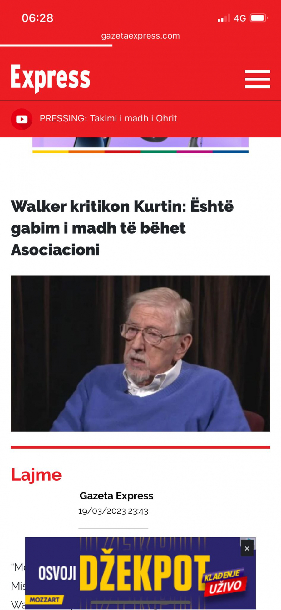 NAJVEĆI MRZITELJ SRBA POBESNEO Voker: Velika je greška i poraz za Kosovo što se dozvolilo formiranje ZSO!