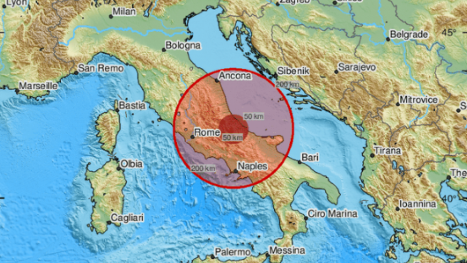 TRESLO SE TLO! Snažan zemljotres pogodio Italiju!