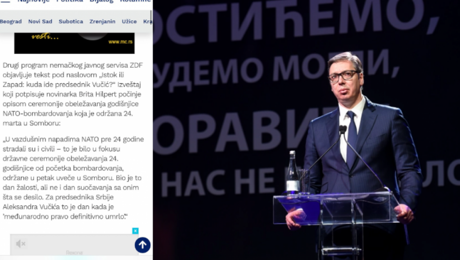 NEMAČKI ZDF I TAJKUNSKI "DANAS" SAGLASNI: Vučić je kriv zato što osuđuje NATO bombardovanje Srbije!