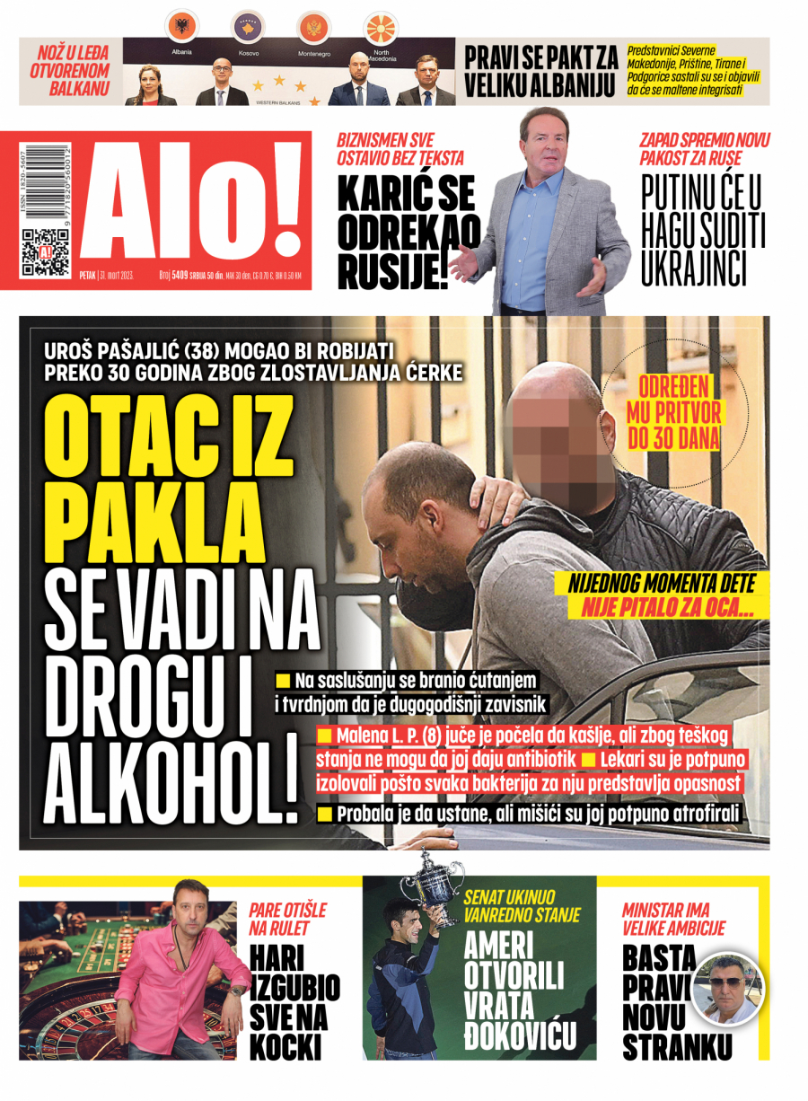 OTAC IZ PAKLA SE VADI NA DROGU I ALKOHOL! Uroš Pašajlić (38) mogao bi robijati preko 30 godina zbog zlostavljanja ćerke