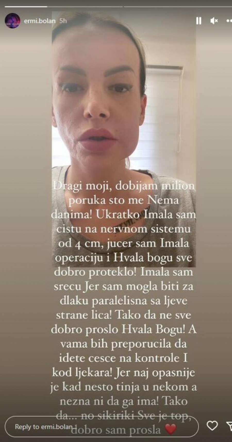 BIVŠA ZADRUGARKA HITNO HOSPITALIZOVANA Morala na operaciju, lice joj potpuno unakaženo, a evo šta je uzrok! (FOTO)