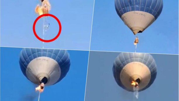 KAMERE SNIMILE HOROR! Požar u balonu, u panici skakli u smrt sa 100 metara visine!