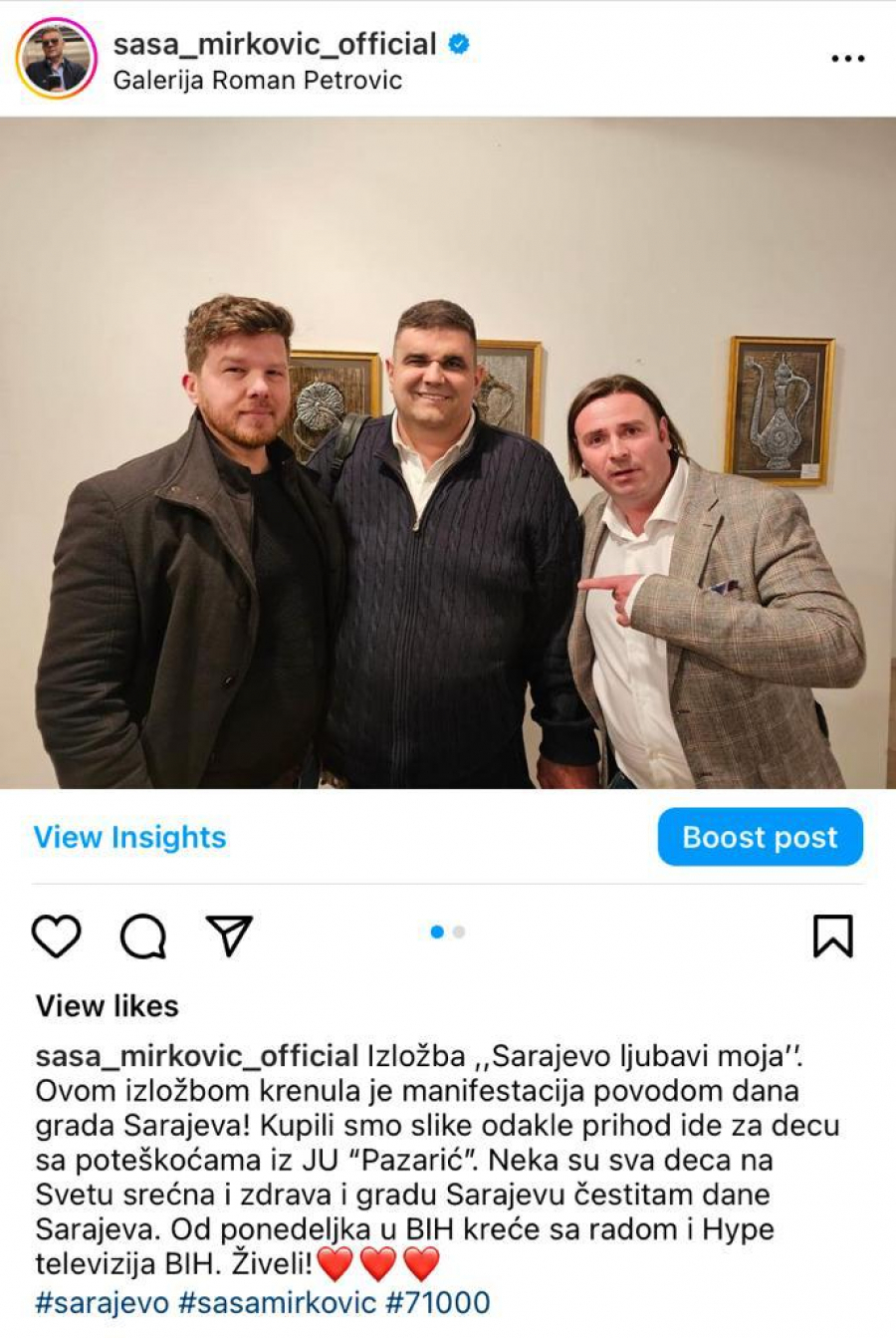 SAŠA MIRKOVIĆ POKAZAO SVOJU HUMANU STRANU I ODUŠEVIO JAVNOST Čestitao i dan grada Sarajeva, a njegovo zvanično saopštenje su svi željno iščekivali! (FOTO)