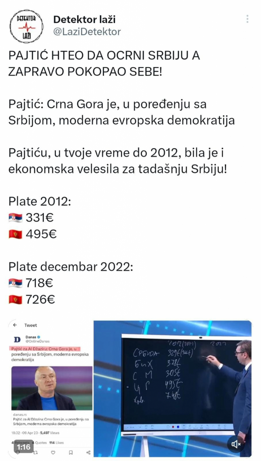 PAJTIĆU, 2012. JE PROŠLA! U pokušaju da ocrni Srbiju, pokopao samog sebe!