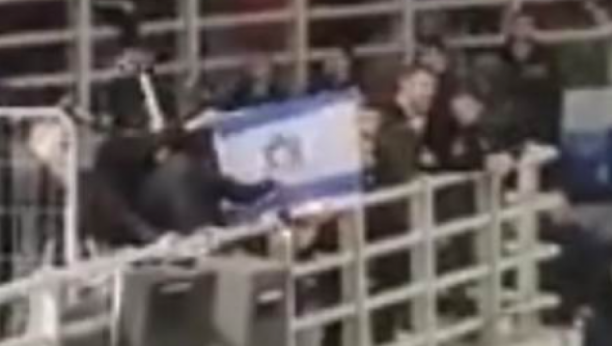 HAOS NA UTAKMICI LIGE ŠAMPIONA Zapalili zastavu Izraela, policija odbila da se umeša (VIDEO)