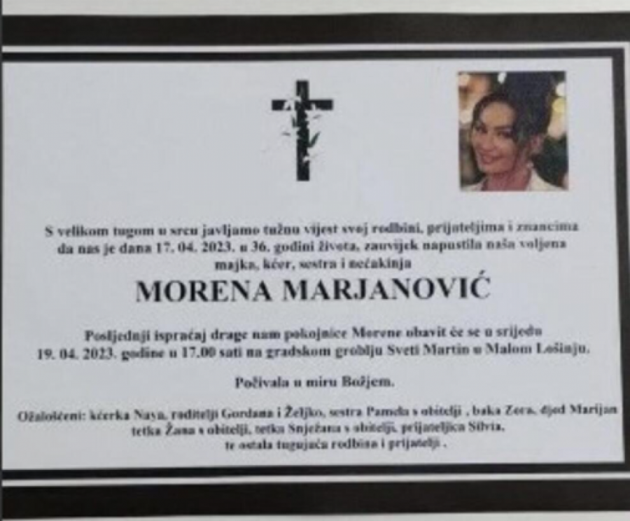 PREMINULA MORENA MARJANOVIĆ  Učesnica 