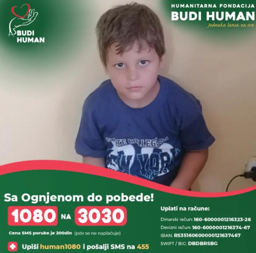 ZA OGNJENOVO BOLJE DETINJSTVO Potrebno je skupiti 50.000 evra kako bi nastavio sa lečenjem, njegovo stanje nije dobro!