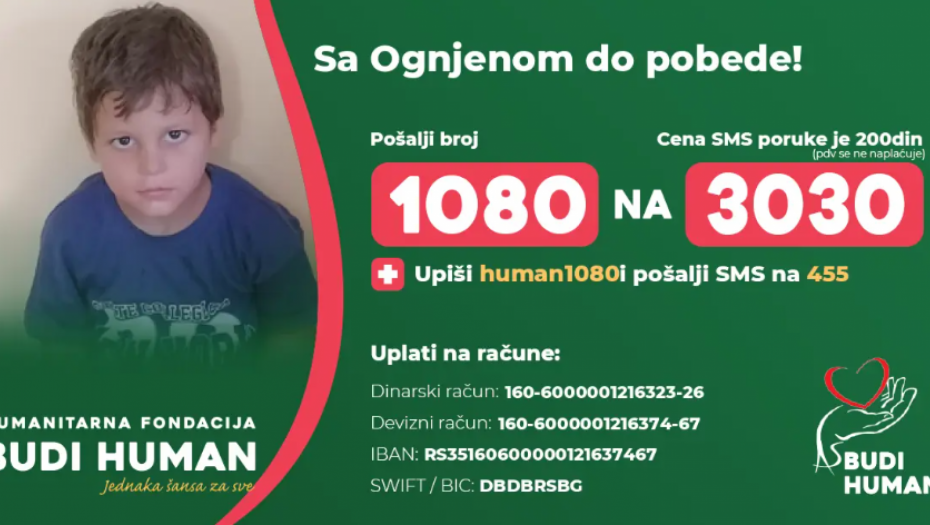 ZA OGNJENOVO BOLJE DETINJSTVO Potrebno je skupiti 50.000 evra kako bi nastavio sa lečenjem, njegovo stanje nije dobro!