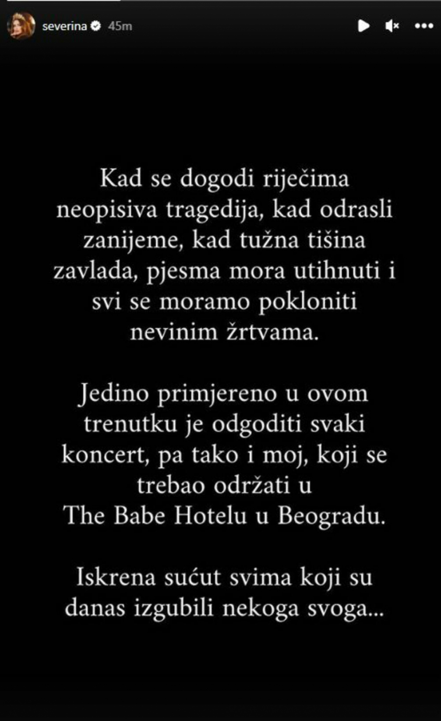 SEVERINA OTKAZALA KONCERT ZBOG TRAGEDIJE NA VRAČARU Dirljivim rečima izjavila saučešće porodici stradalih! (FOTO)