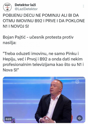 PAJTIĆ IZNEO KATASTROFALAN PREDLOG Pobijenu decu ne pominju, ali bi da otmu imovinu B92 i prve i da poklone N1 i Novoj S! (VIDEO)