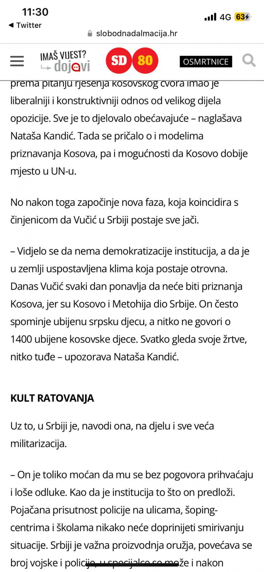 NATAŠA KANDIĆ I USTAŠE UDARILI NA SRBIJU Smenite Vučića, ne želi da prizna Kosovo! (FOTO)