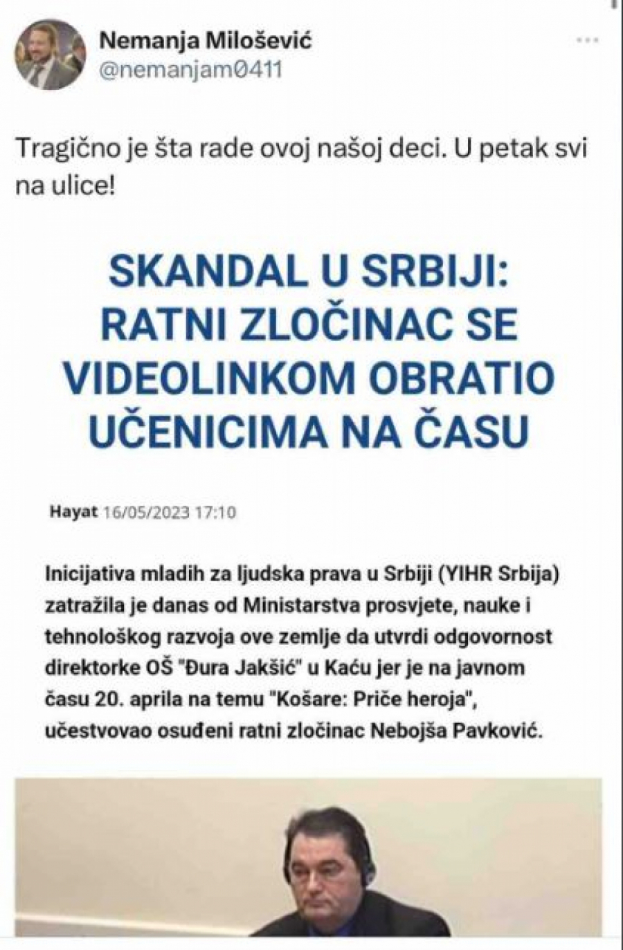 SRAMNO! Opozicija hoće da blokira Srbiju jer deca uče o bici na Košarama!