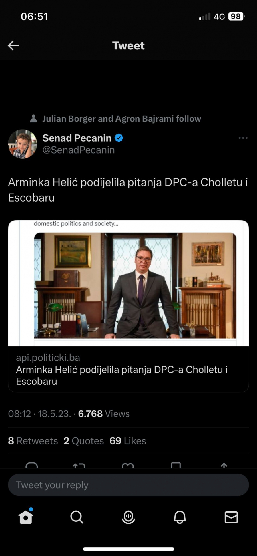 EVO KO STOJI IZA NAPADA U SENATU NA SRBIJU I VUČIĆA Arminka Helić - tvorac rezolucije o genocidnim Srbima! (FOTO)