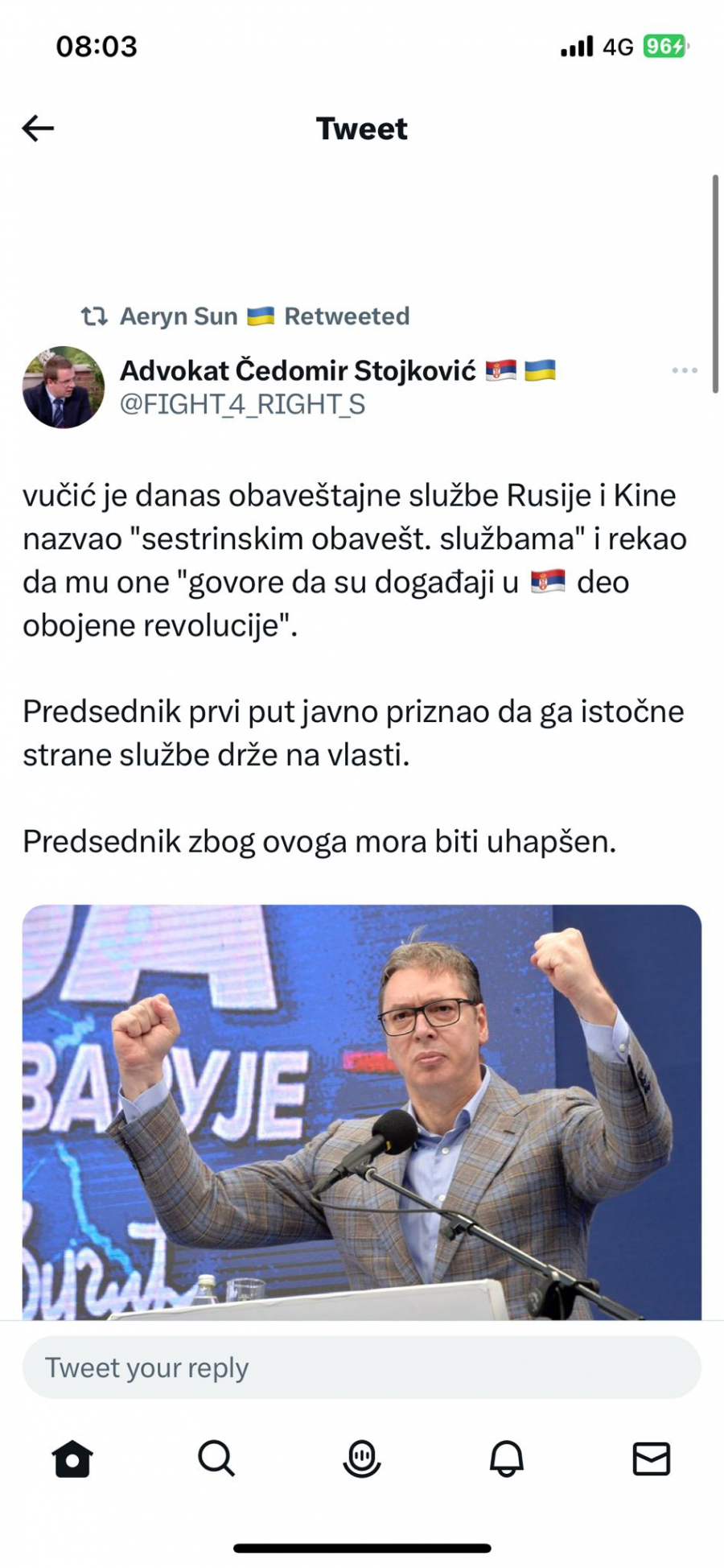 GLAVNI NATOVAC TRAŽI HAPŠENJE VUČIĆA! Napao predsednika na društvenim mrežama