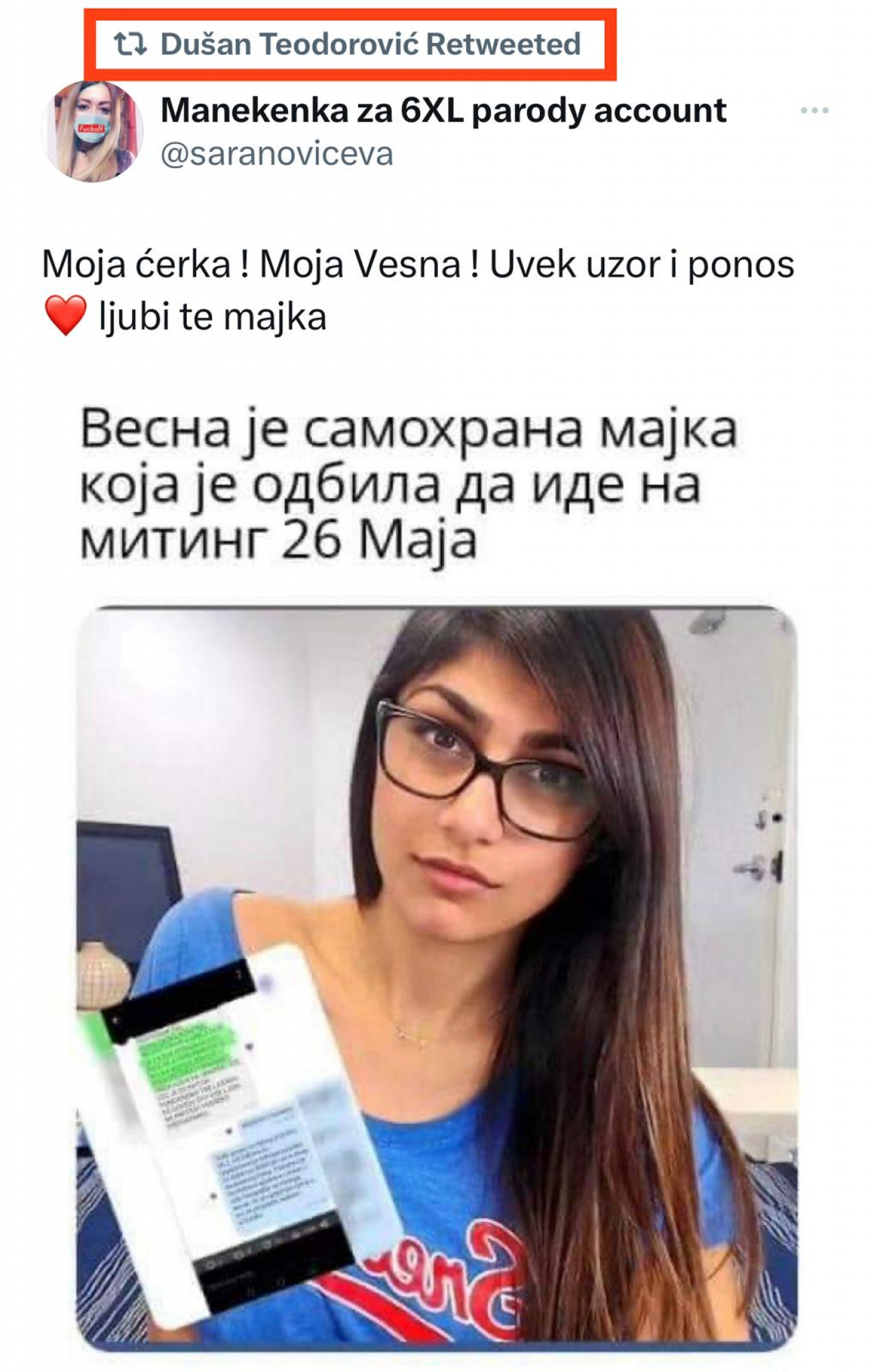 VAJNI AKADEMIK PODELIO FOTKU GLUMICE ZA ODRASLE Masno laže, na Boga ne misli, samo da je protiv Srbije! (FOTO)