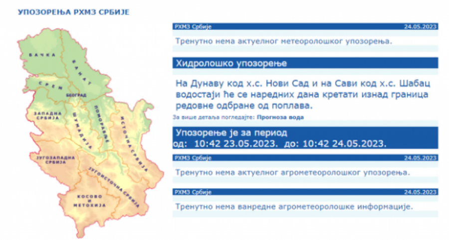 NAJNOVIJE UPOZORENJE RHMZ Raste vodostaj Dunava i Save, najkritičnije će biti ovde
