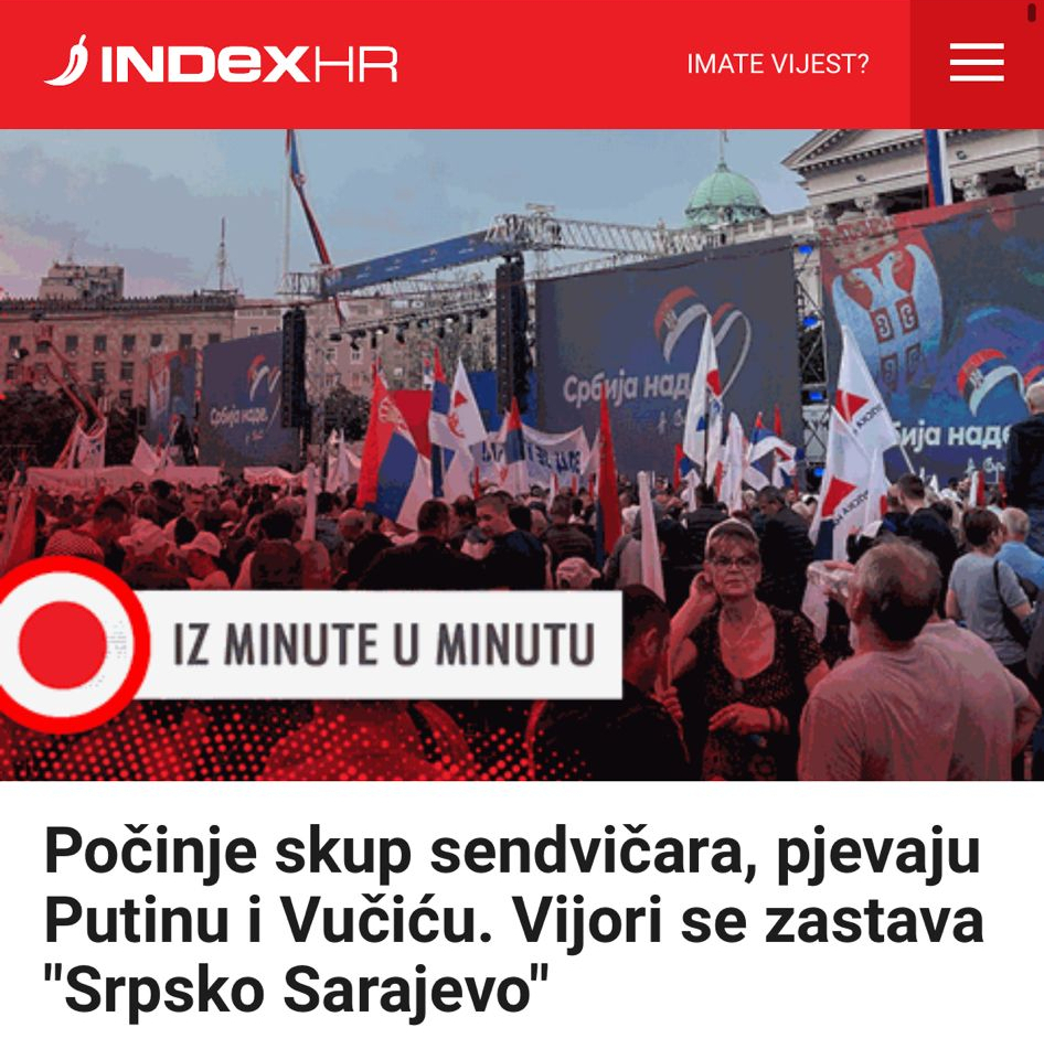 DVOLIČNOST HRVATSKIH MEDIJA Pljuju po nama, a pomno prate najveći skup jedinstva u istoriji Srbije!