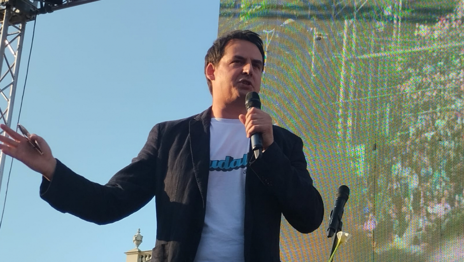 Zoran Kesić na protestu
