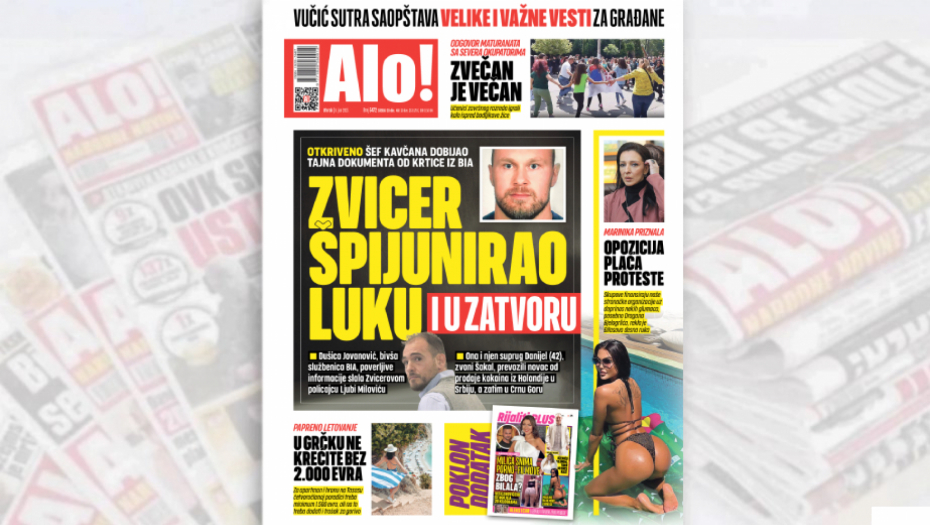 Naslovna strana Alo! novina