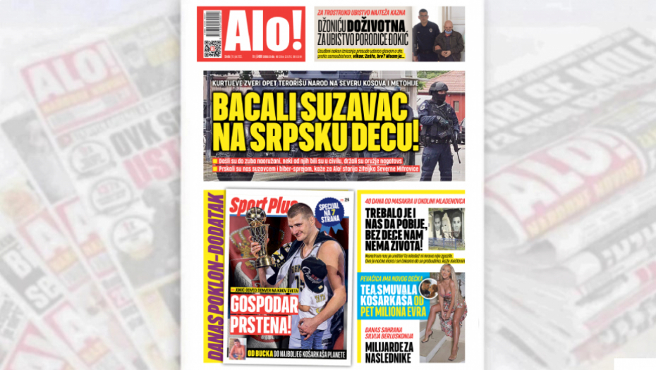 Naslovna strana Alo! novina