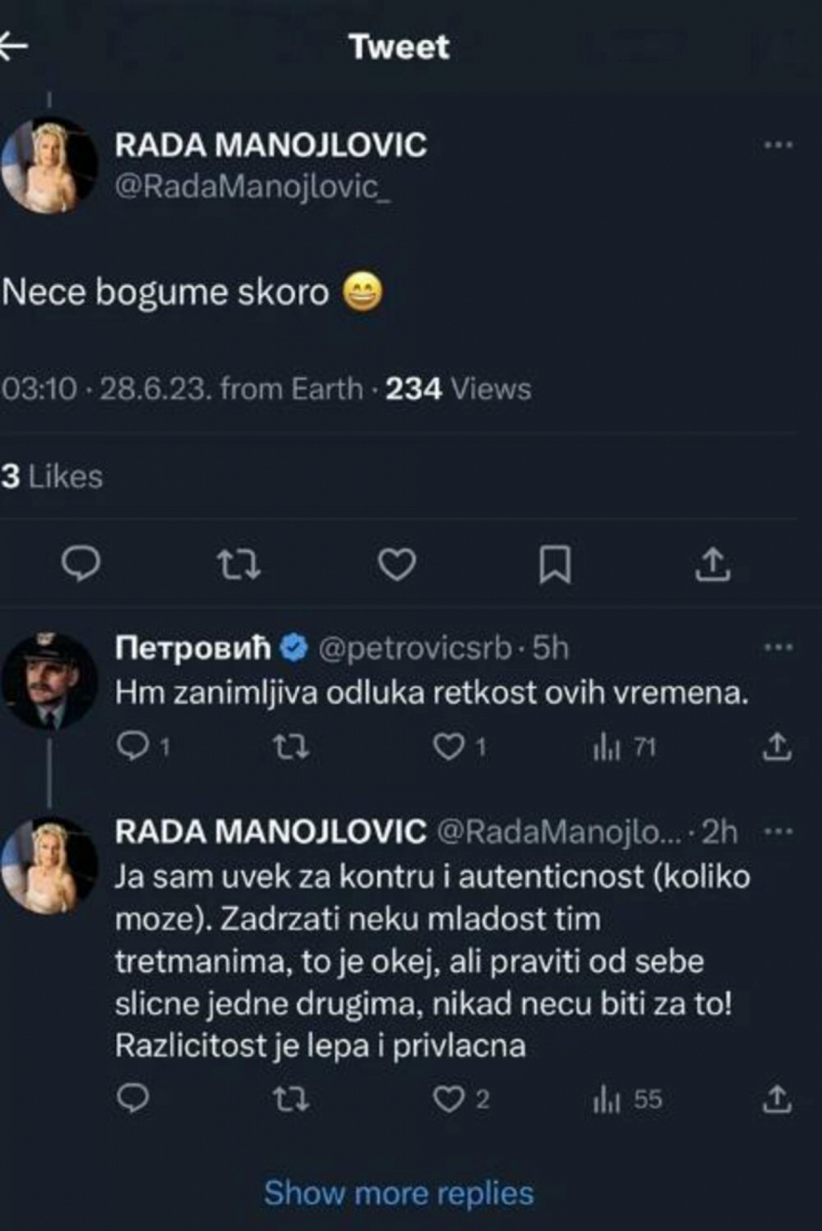 Rada Manojlović iznenadila odgovorom