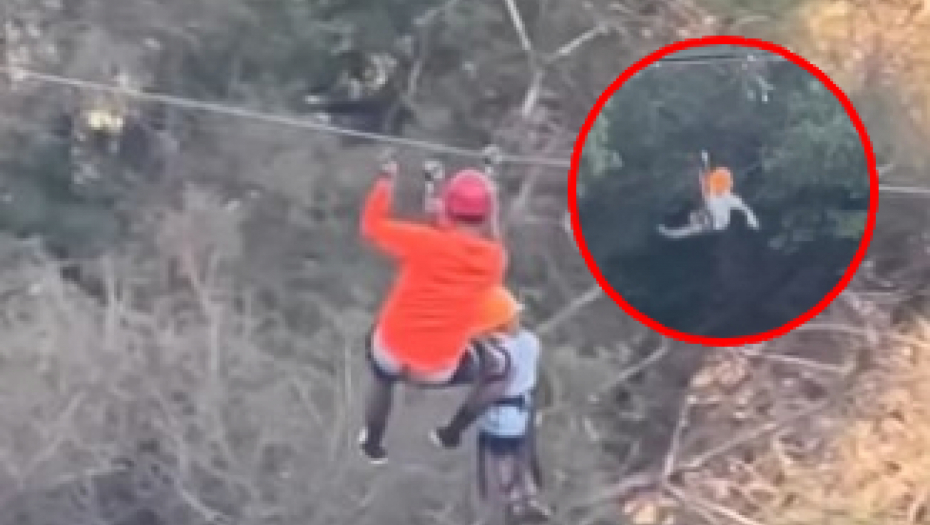 Dečak pada sa ziplajna