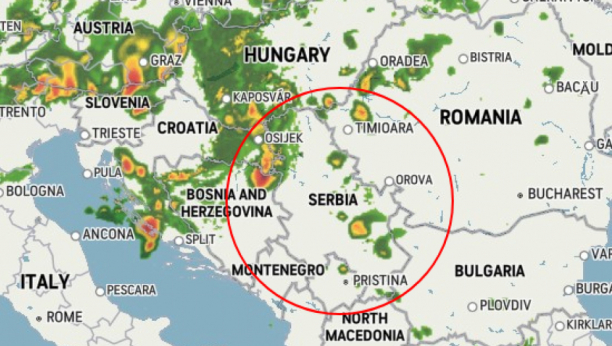 Mapa oluje u Srbiji