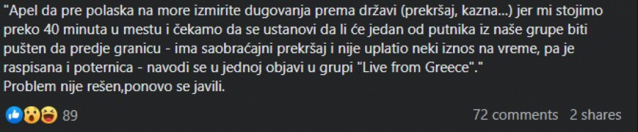 Objava na Fejsbuku