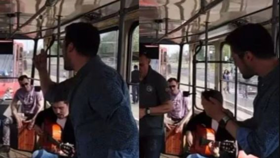 Nikola Rokvić peva u prevozu