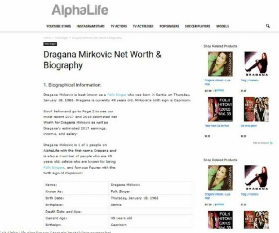 Bogatstvo Dragane Mirković