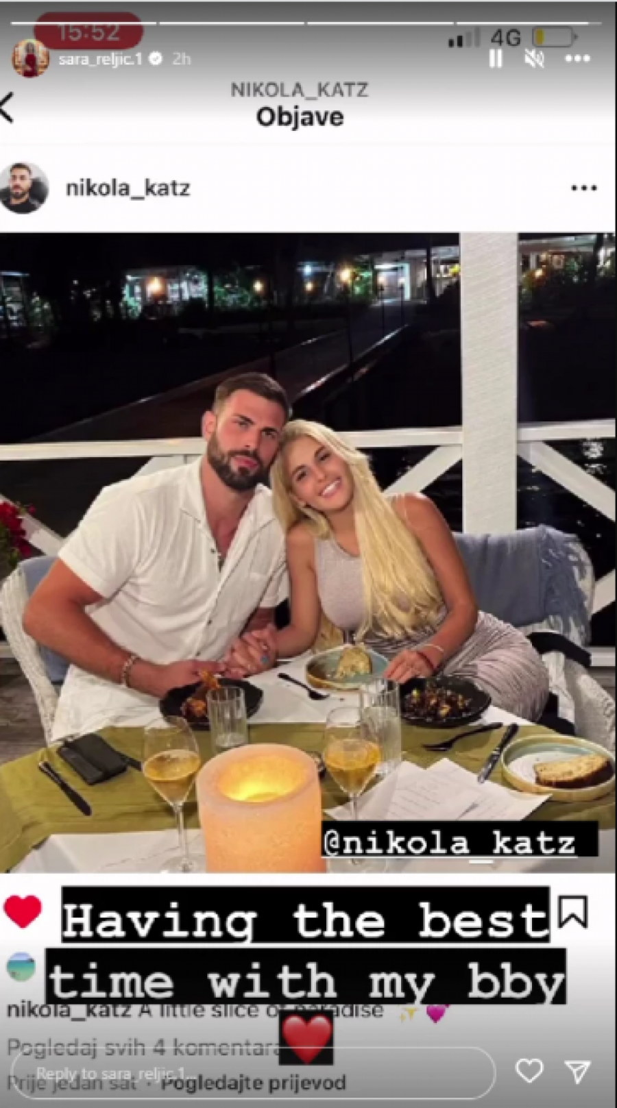 Sara Reljić sa dečkom