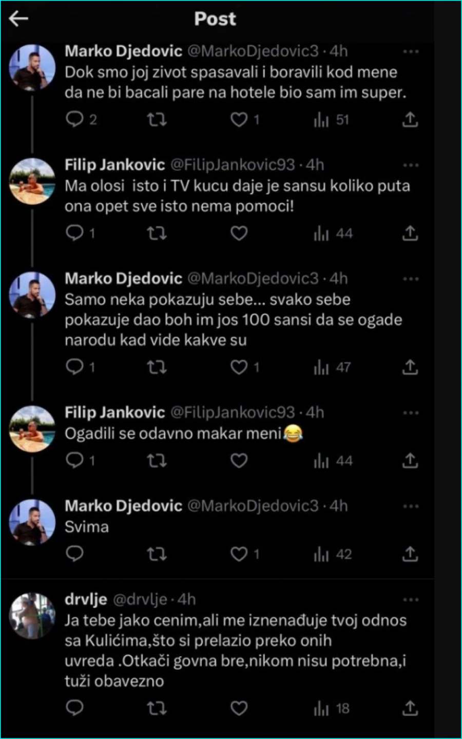 Đedović o Miljani Kulić
